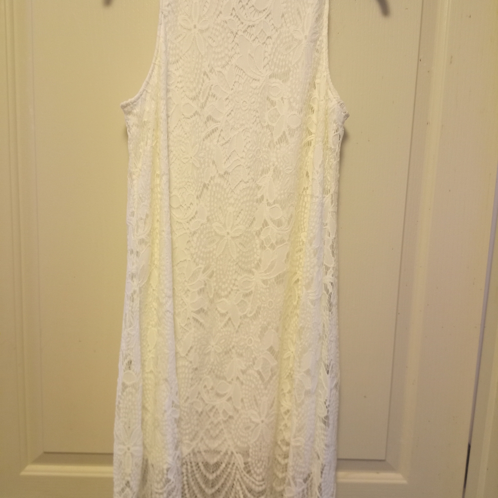 Fire Los Angeles White Floral Lace Dress